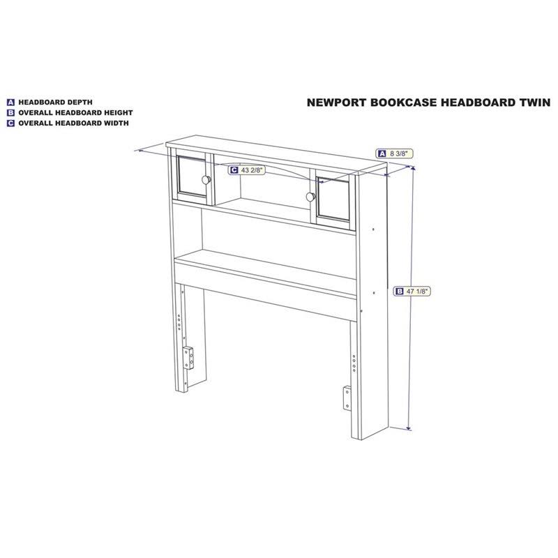 Twin Bookcase Headboard in Espresso X718385