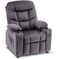 Velvet Recliner Chair with Cup Holders T958151
