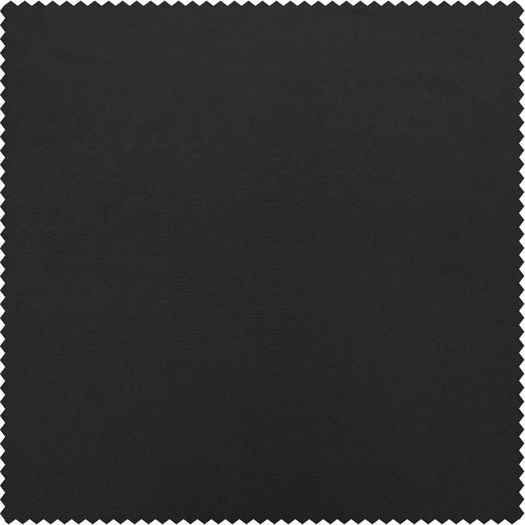 Black Faux Silk Taffeta Curtain 1 Panel 50W X 84L R38951
