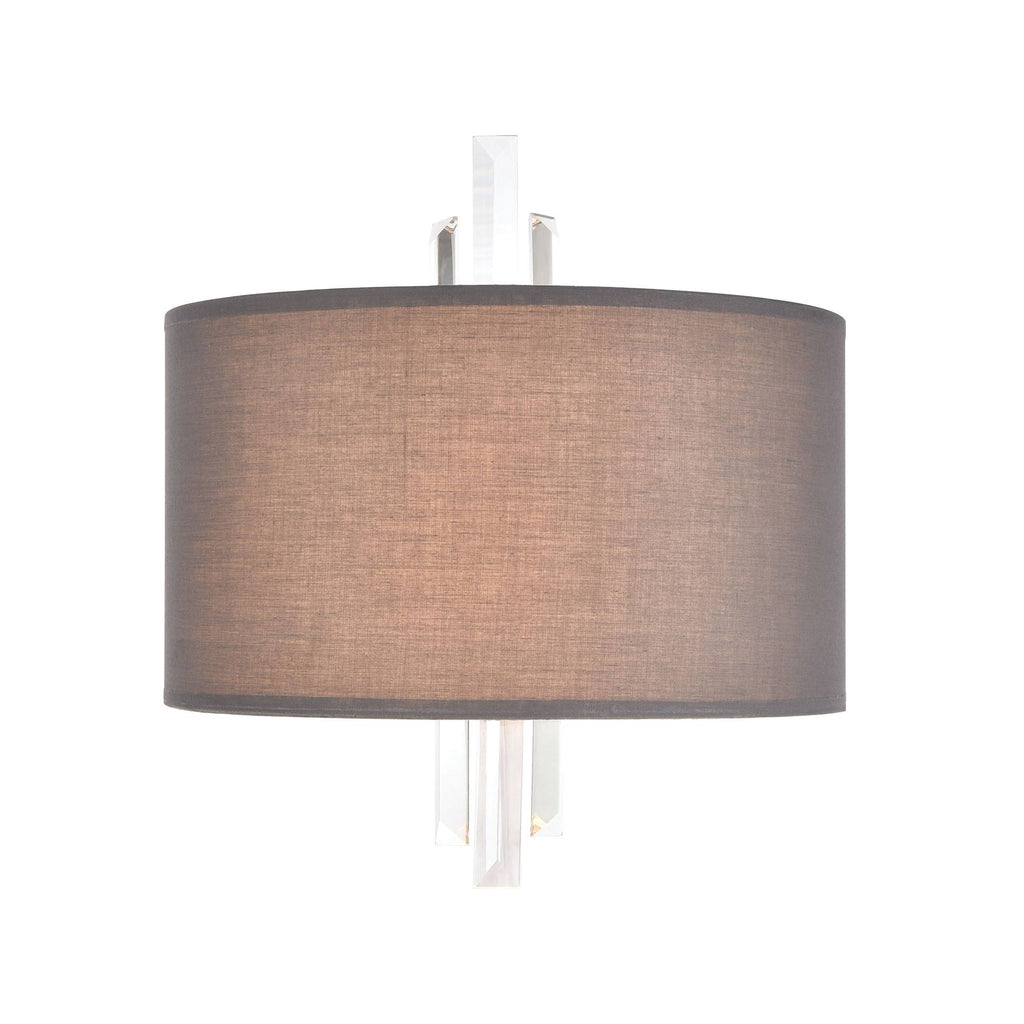 2-Light Sconce in Satin Nickel with Graphite Fabric T6781