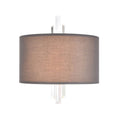 2-Light Sconce in Satin Nickel with Graphite Fabric T6781