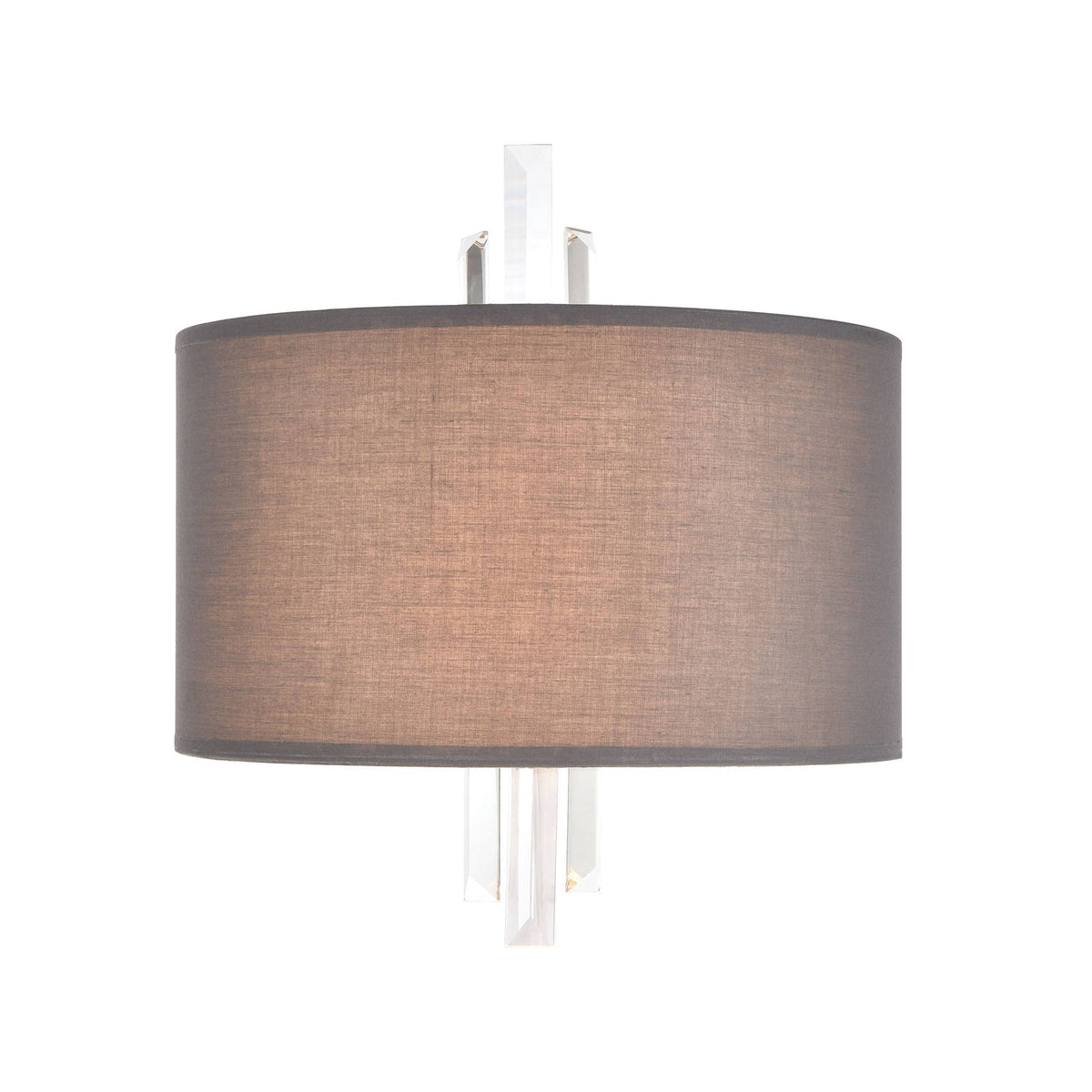 2-Light Sconce in Satin Nickel with Graphite Fabric T6781