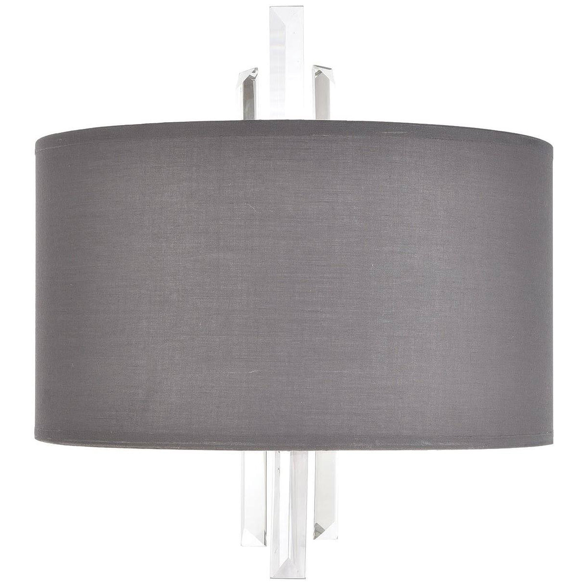 2-Light Sconce in Satin Nickel with Graphite Fabric T6781