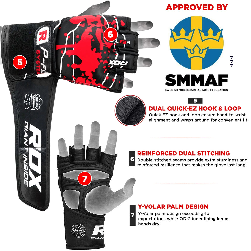 Small Cowhide Leather MMA Gloves W5752