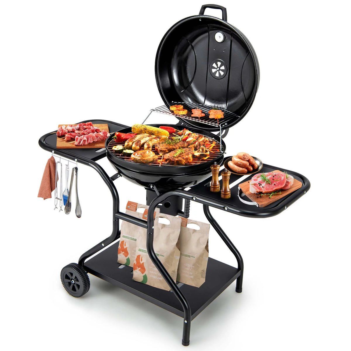 22 inch Charcoal BBQ Grill with Thermometer G3207