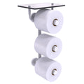 Wall Mount Toilet Paper Holder with Glass Shelf Matte White F1015