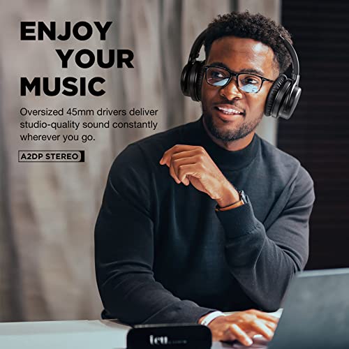 Matte Black Active Noise Cancelling Wireless Over Ear Bluetooth Headphones U156569