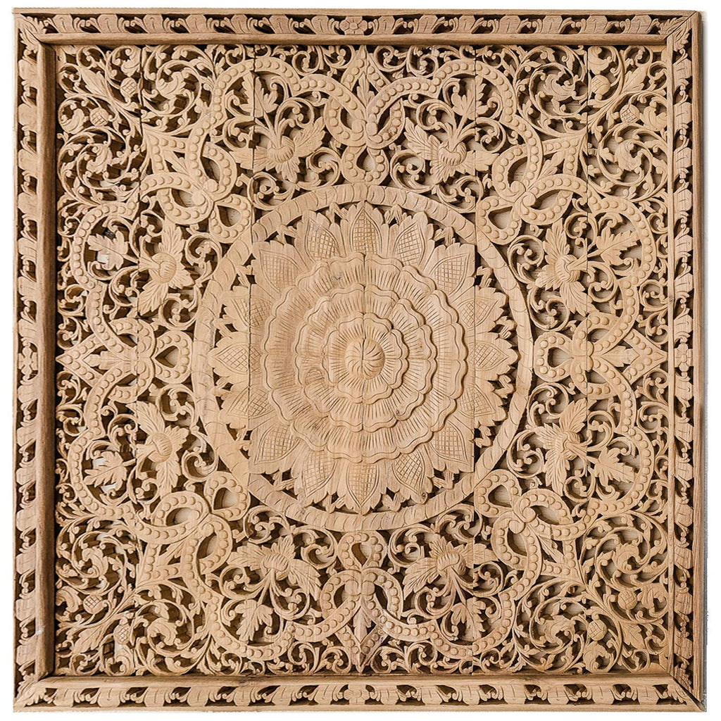 72 Inches Wood Carved Headboard D63660