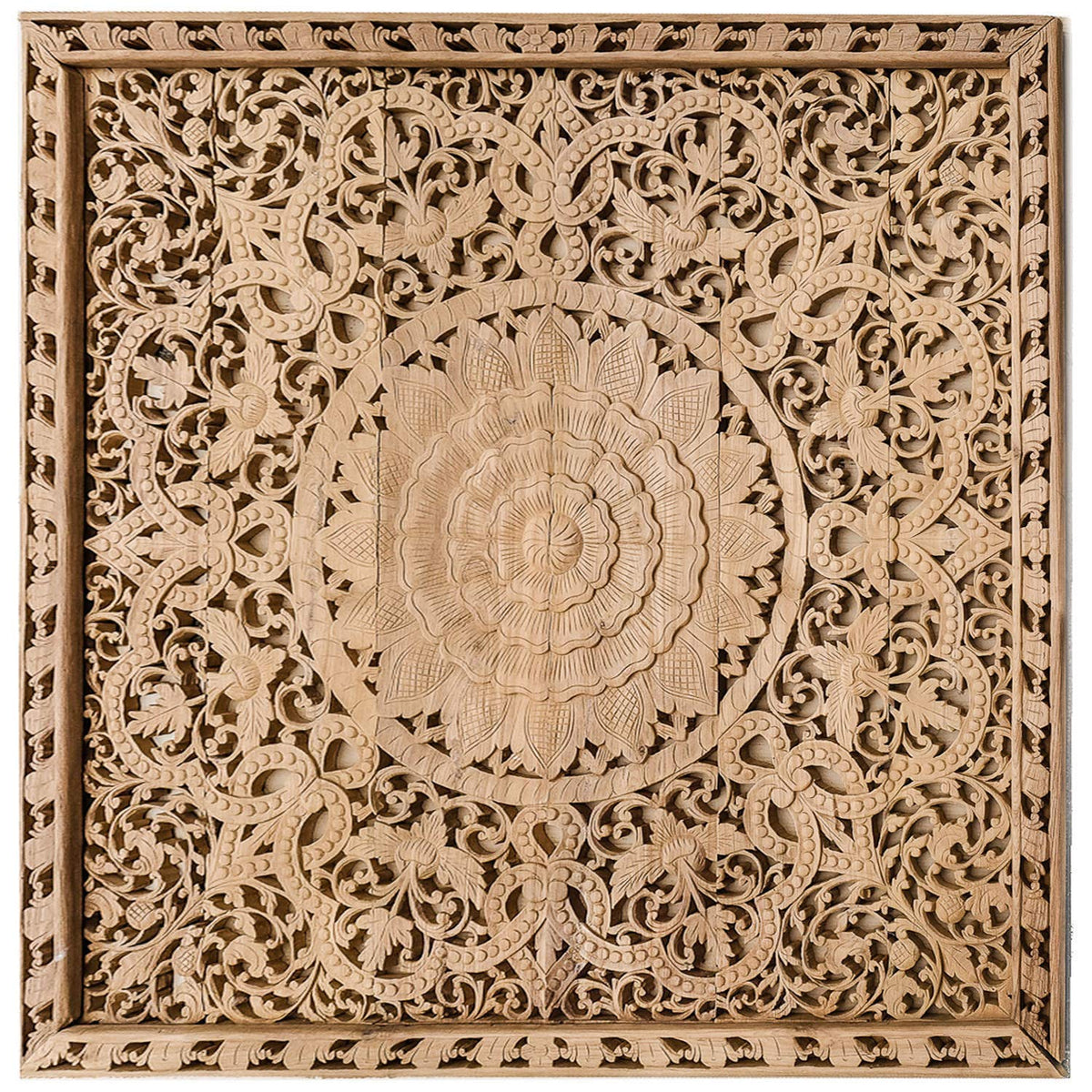 72 Inches Wood Carved Headboard D63660