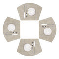 Round Table Placemats Set of 4 Non Slip Heat Resistant Woven Vinyl Metallic Golden Table Mats I2184