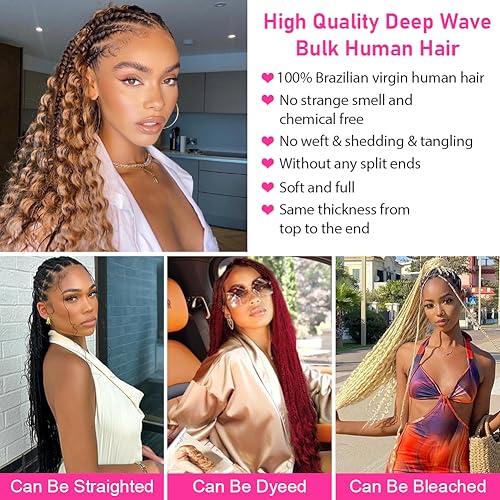 100g 100% Unprocessed Brazilian Virgin Curly Braiding Human Hair Extensions J2309