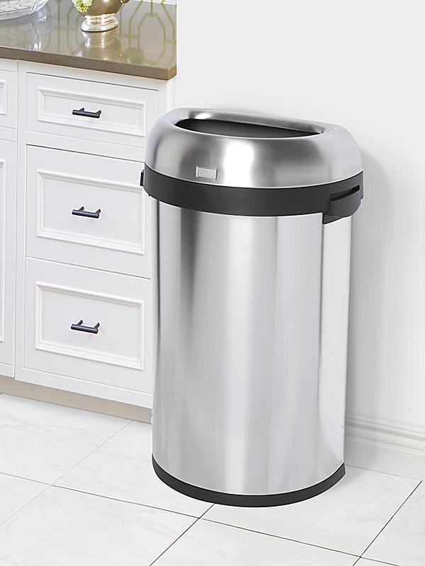 Semi-Round Lift-Off Lid 15.9 gal Stainless Steel Trash Can J5505