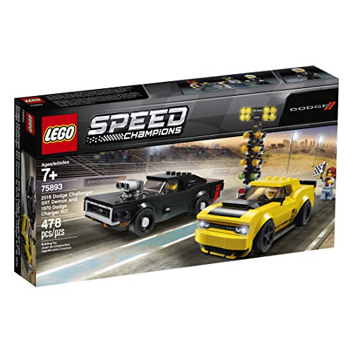 2018 Dodge Challenger SRT Demon and 1970 Dodge Charger R/T Building Kit (478 Pieces) E9242