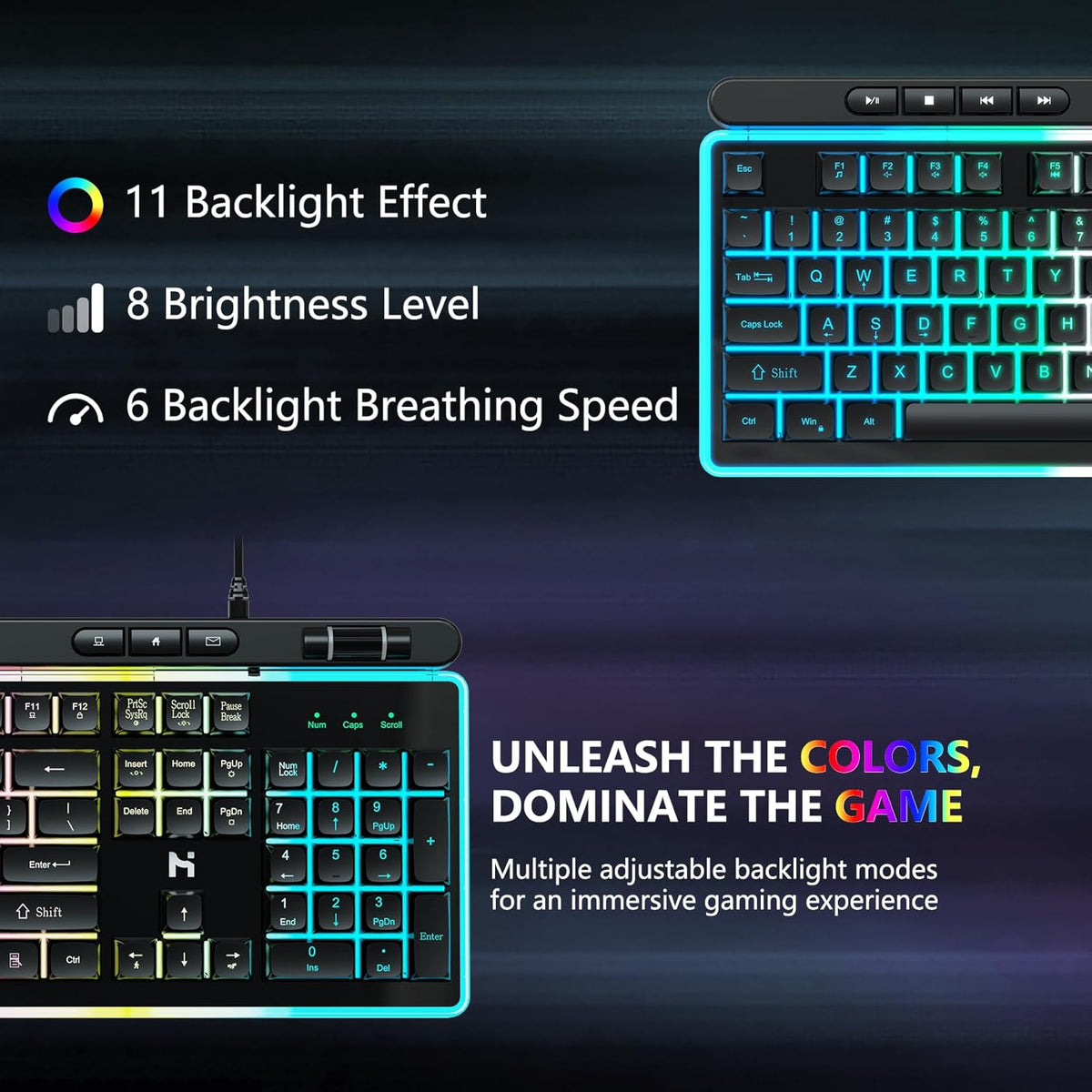 104 Keys RGB Backlit Wired Gaming Keyboard and Mouse Combo N1543