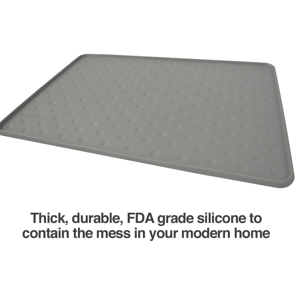 Grey Silicone Dog Food Mat, 27.5 x 17.5 M159