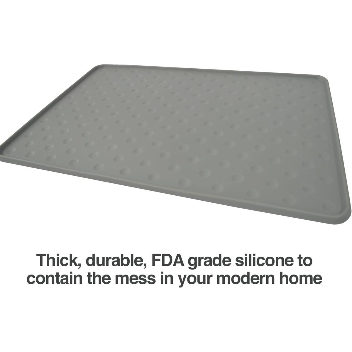 Grey Silicone Dog Food Mat, 27.5 x 17.5 M159