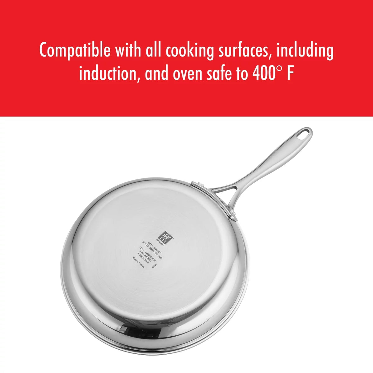 Stainless Steel Ceramic Nonstick Fry Pan with Lid D1274