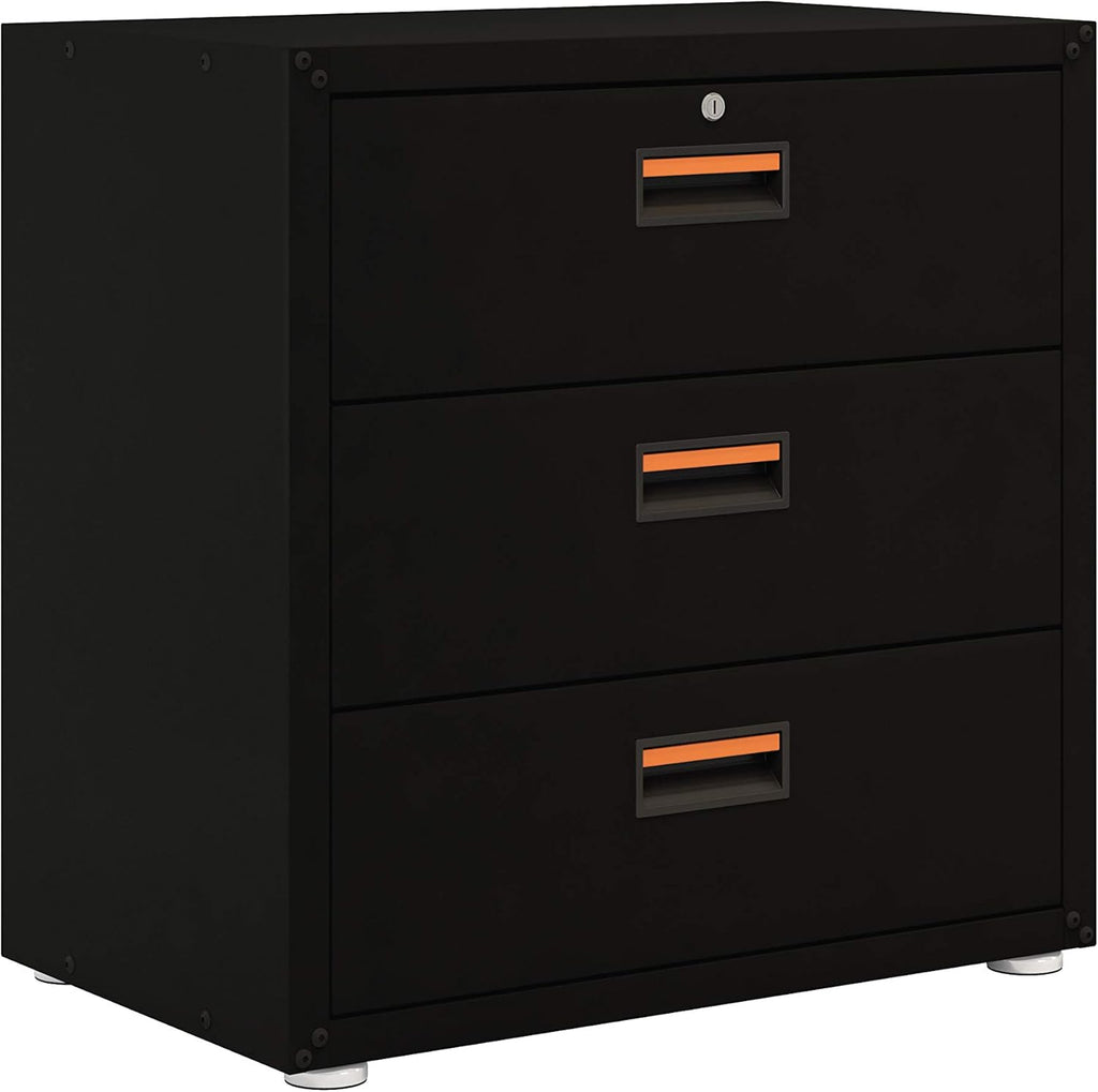 Black 3 Drawer Steel Cabinet O1844