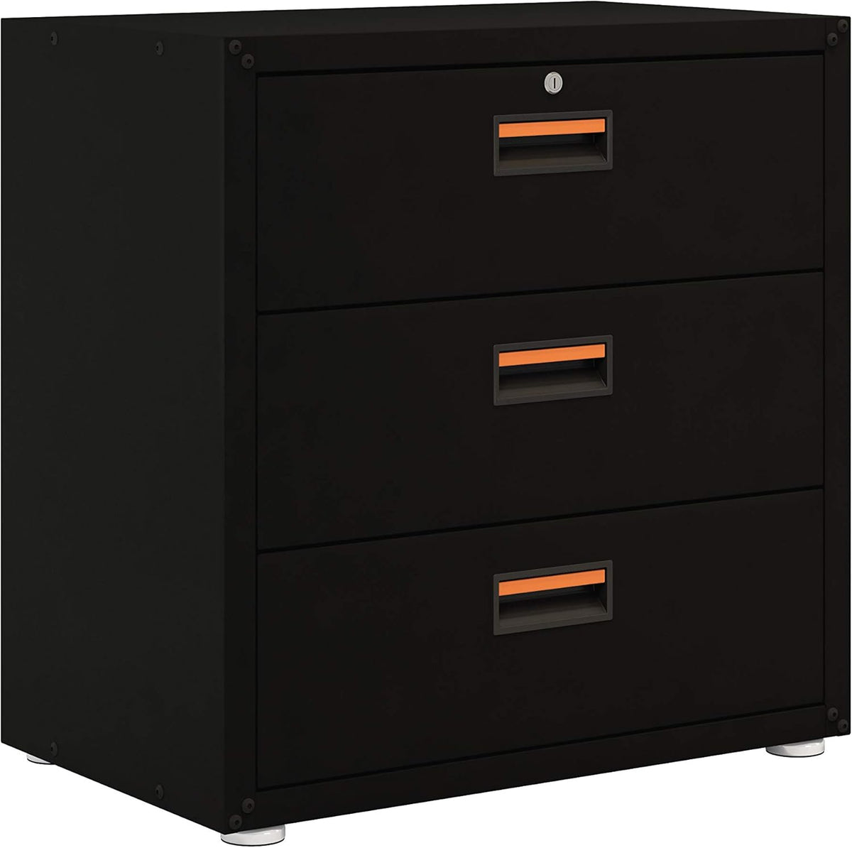Black 3 Drawer Steel Cabinet O1844