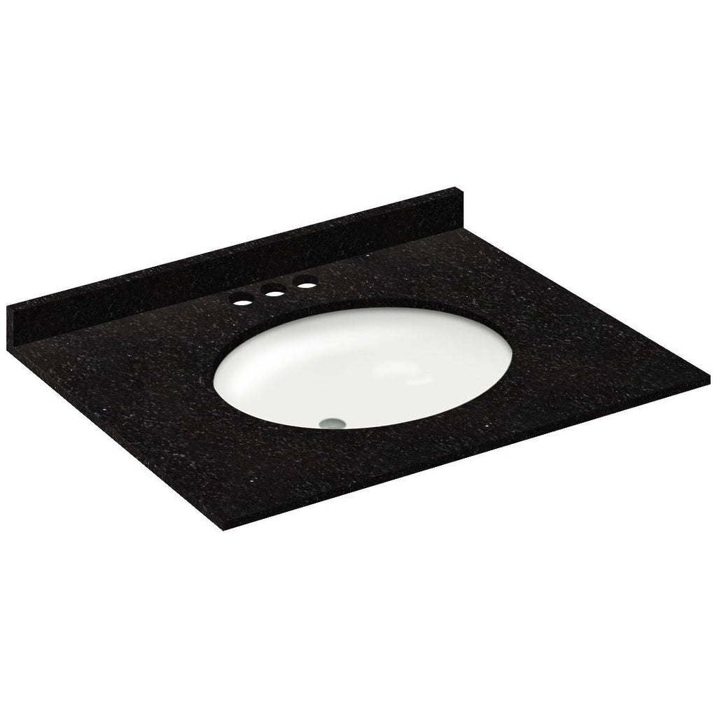 Absolute Black Granite Vanity Top 31 in x 22 in with Backsplash I8508