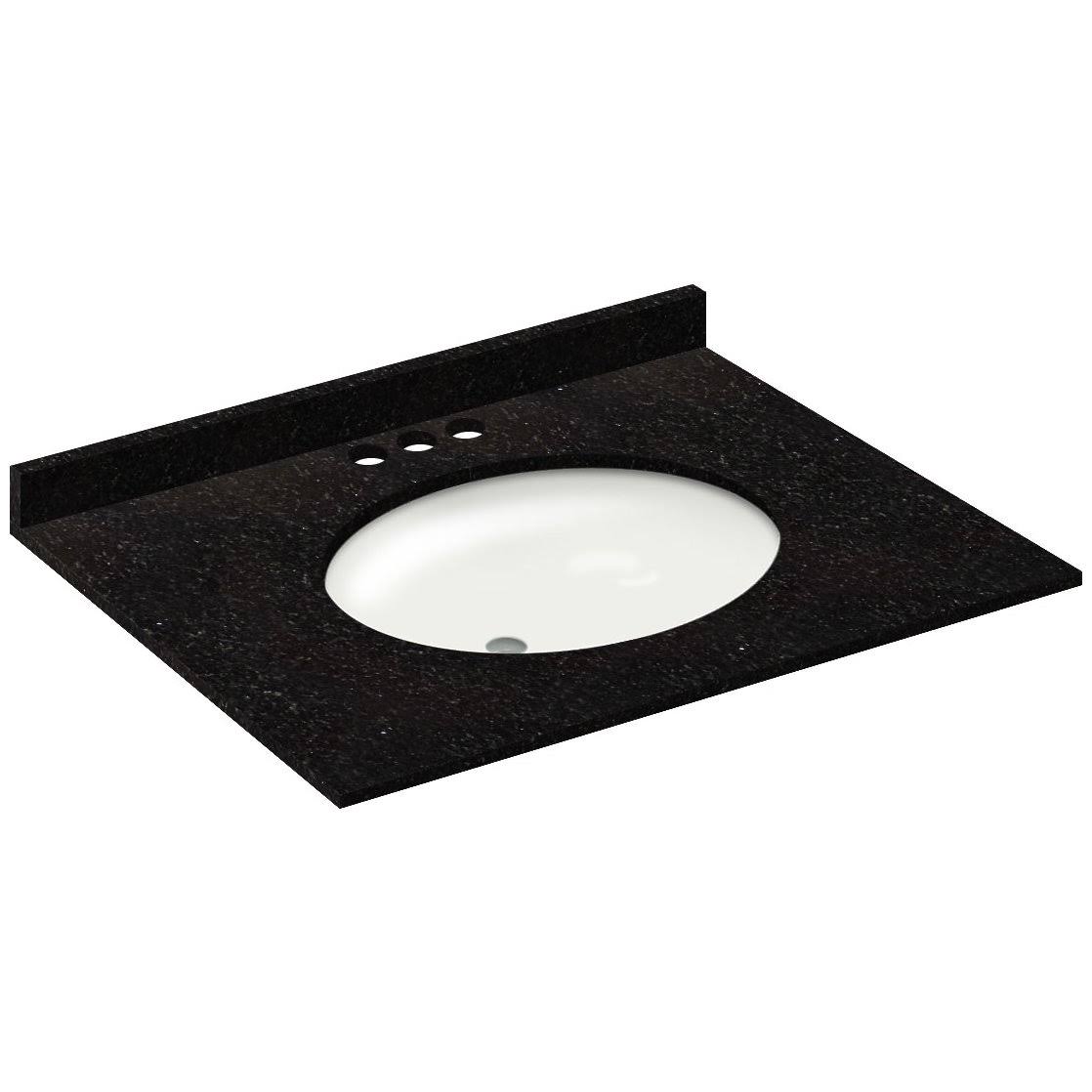 Absolute Black Granite Vanity Top 31 in x 22 in with Backsplash I8508