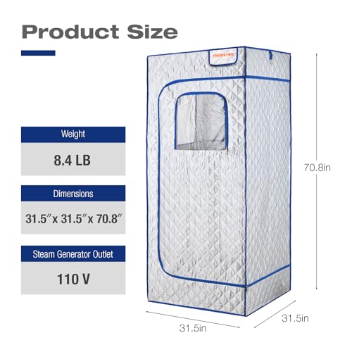 Black 2.6L 1000W Steam Sauna Tent with Remote Control E97815