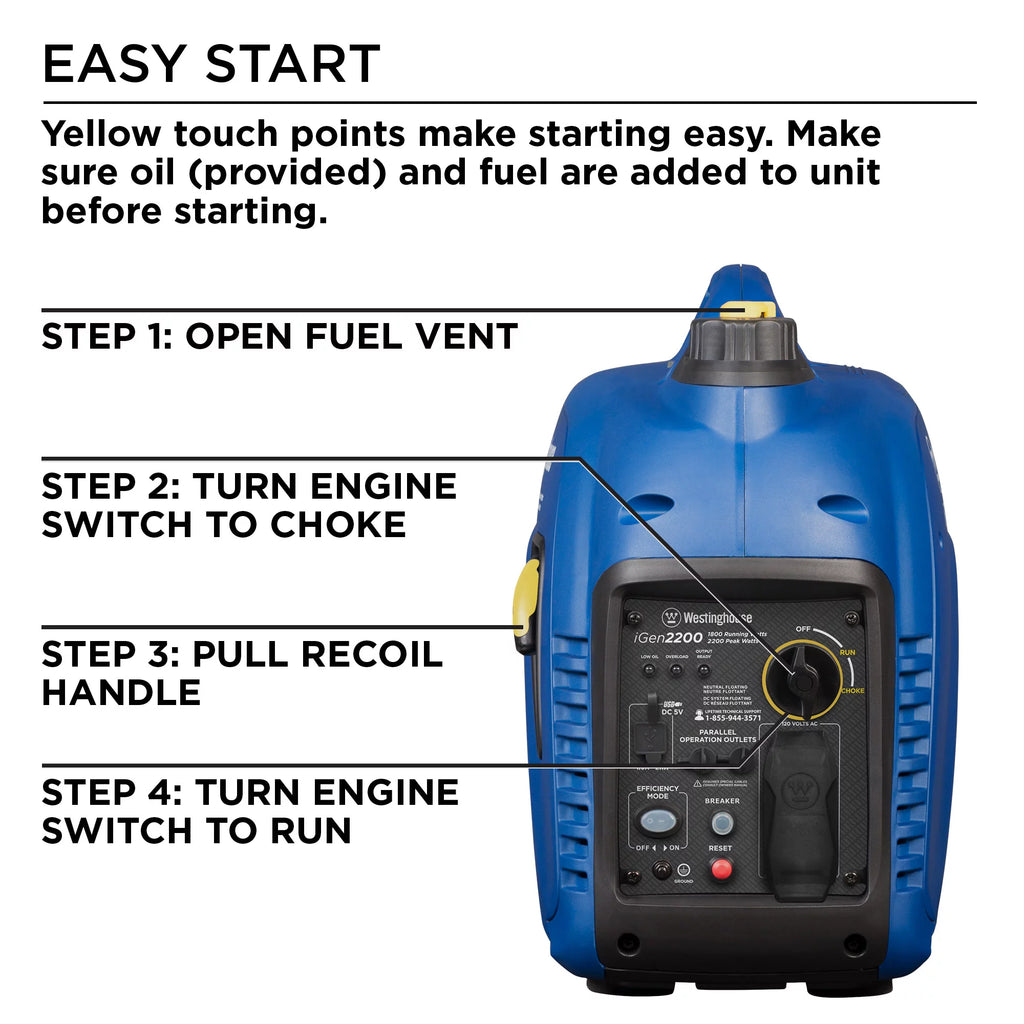 2200 Peak Watt Portable Gas Inverter Generator I92460