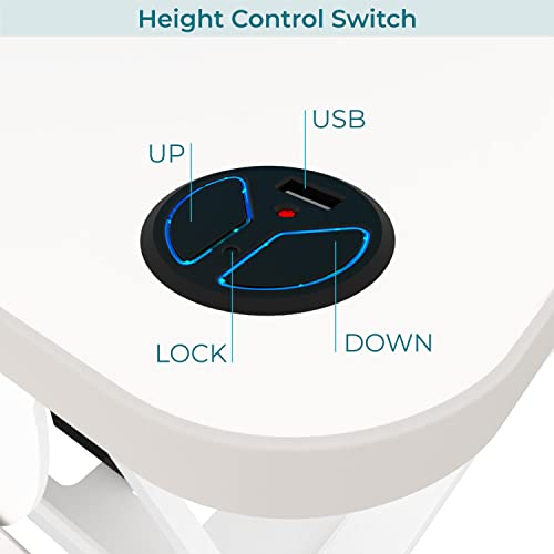 Black Electric Standing Desk Converter with Keyboard Tray and USB Port X464
