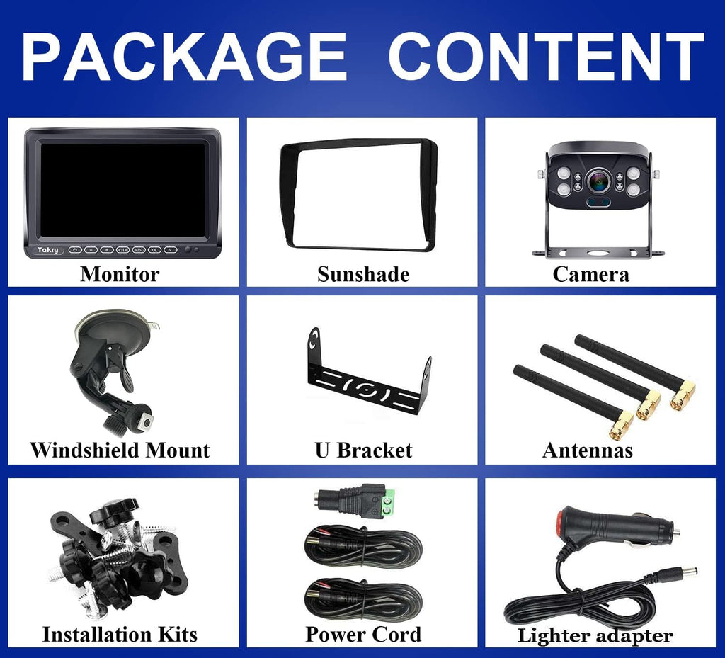Wireless HD 1080P RV Backup Camera with 7 Inch Monitor V959
