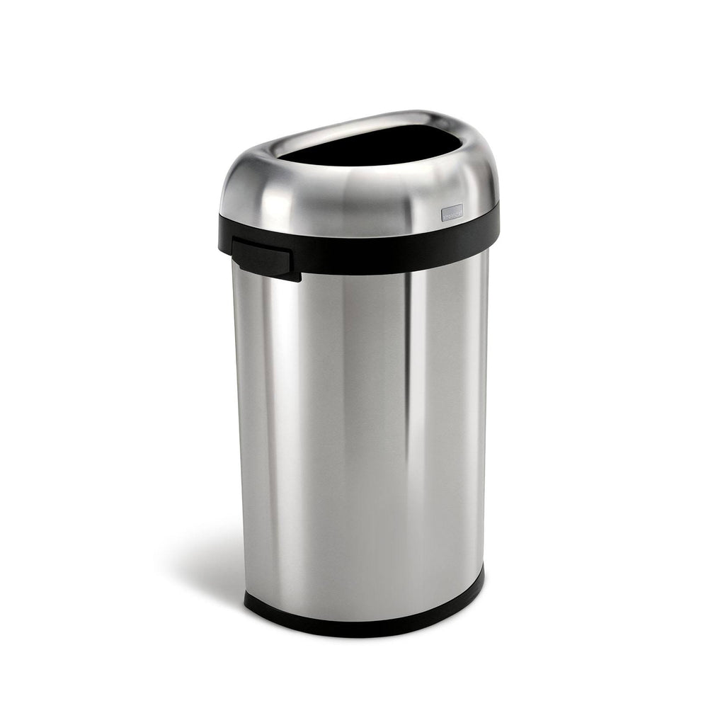 Semi-Round Lift-Off Lid 15.9 gal Stainless Steel Trash Can J5505