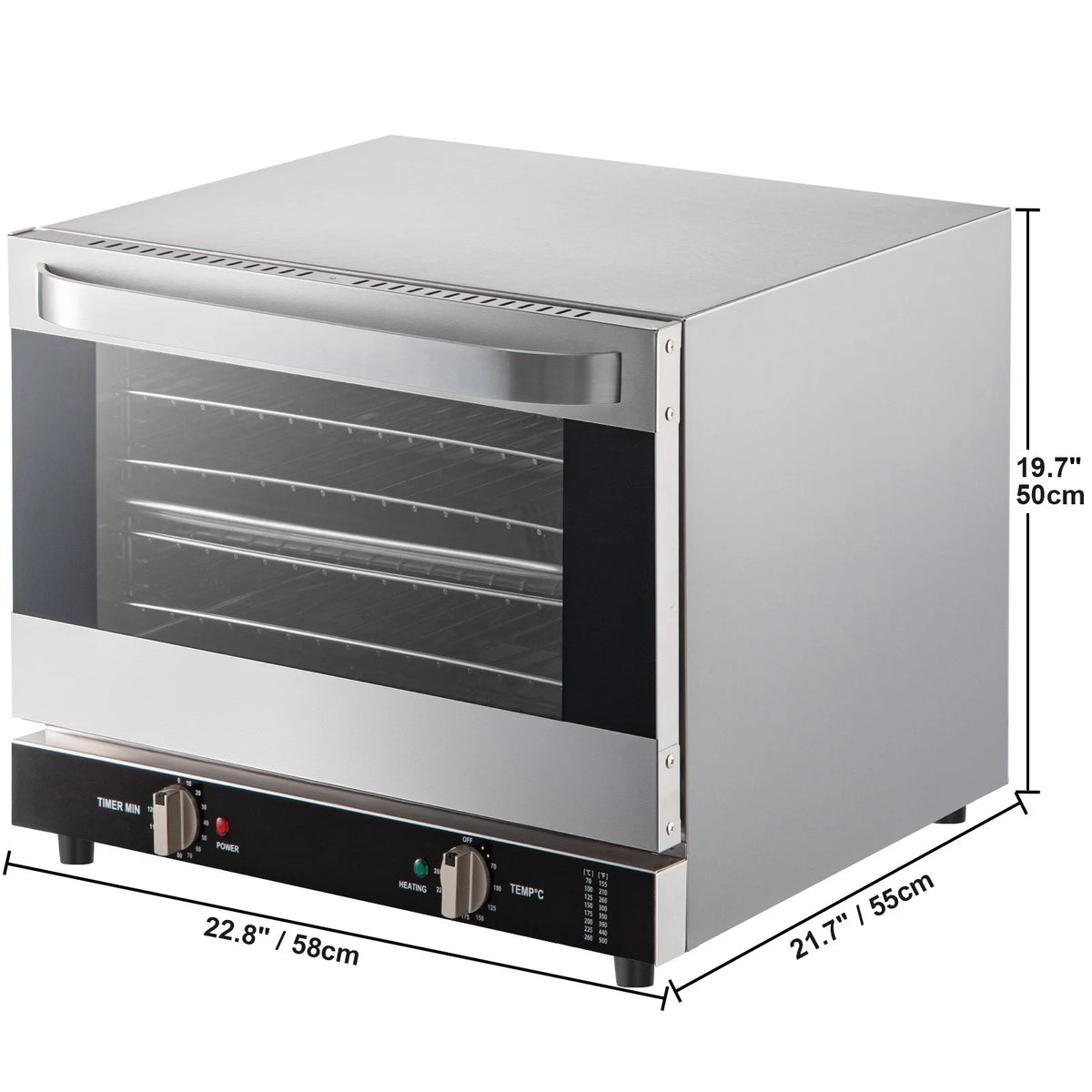 Commercial Convection Oven, 66L, 1800W, 4-Tier U800226