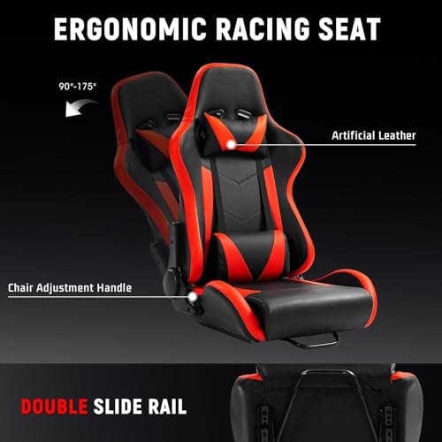 Racing Simulator Cockpit with Monitor Mount, red Seat G494