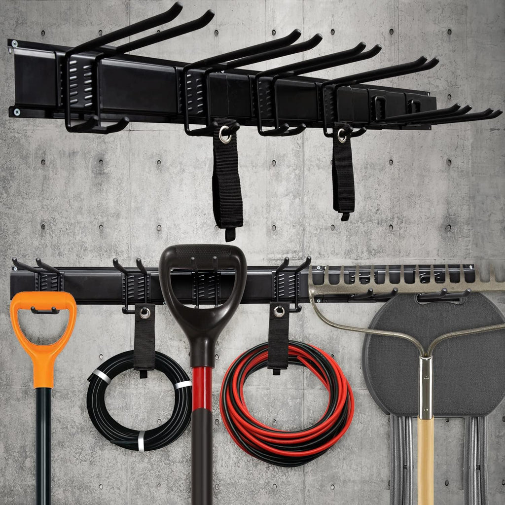 Heavy Duty Steel Tool Storage Rack with Wall Hooks Pack of 2 E74592