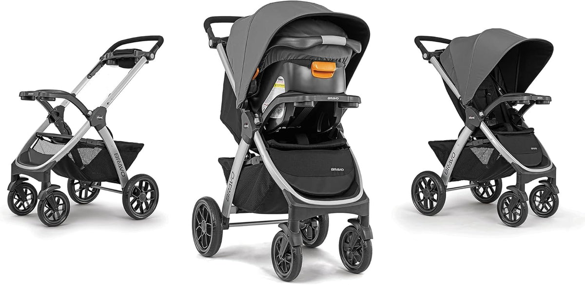 3-in-1 Travel System Stroller with Infant Car Seat and Base, Camden/Black & Grey J476682