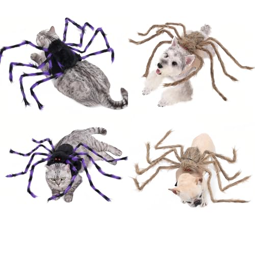 Black & Purple Adjustable Velcro Pet Costume with Giant Furry Legs U67181