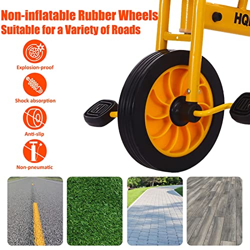 Kids Tricycle with Passenger Seat, Inflation-Free Rubber Wheels U894