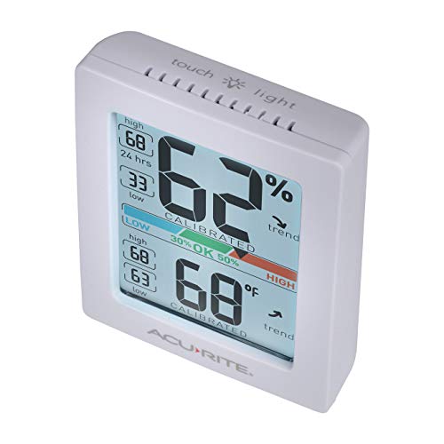 White 3 x 2.5 Inches Humidity Meter Hygrometer Indoor Digital Thermometer B1468