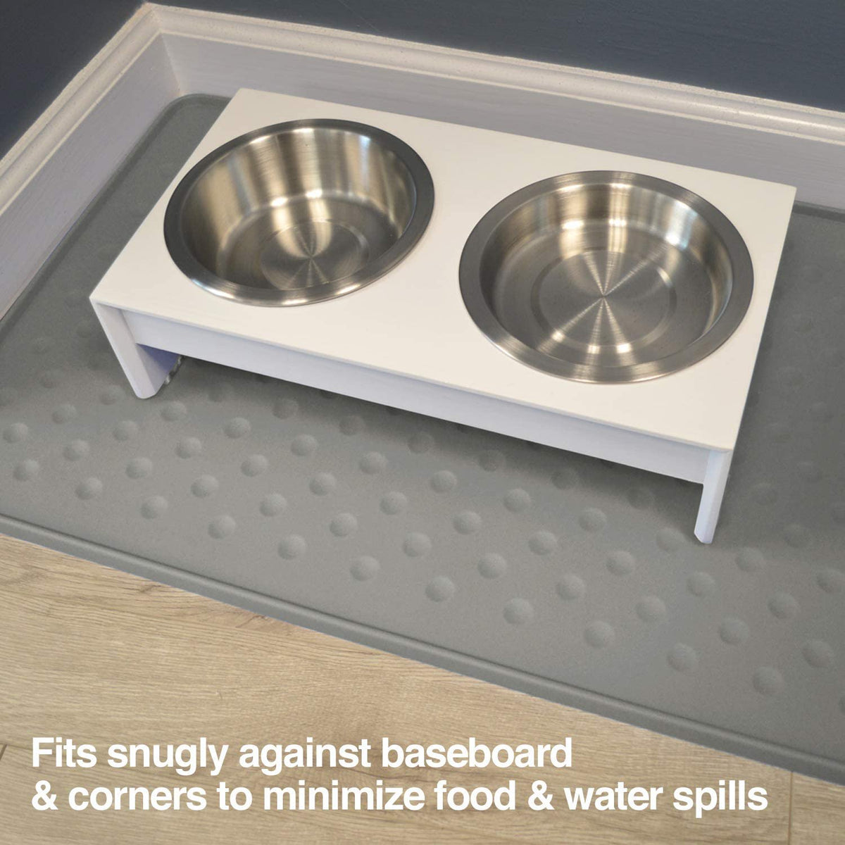 Grey Silicone Dog Food Mat, 27.5 x 17.5 M159