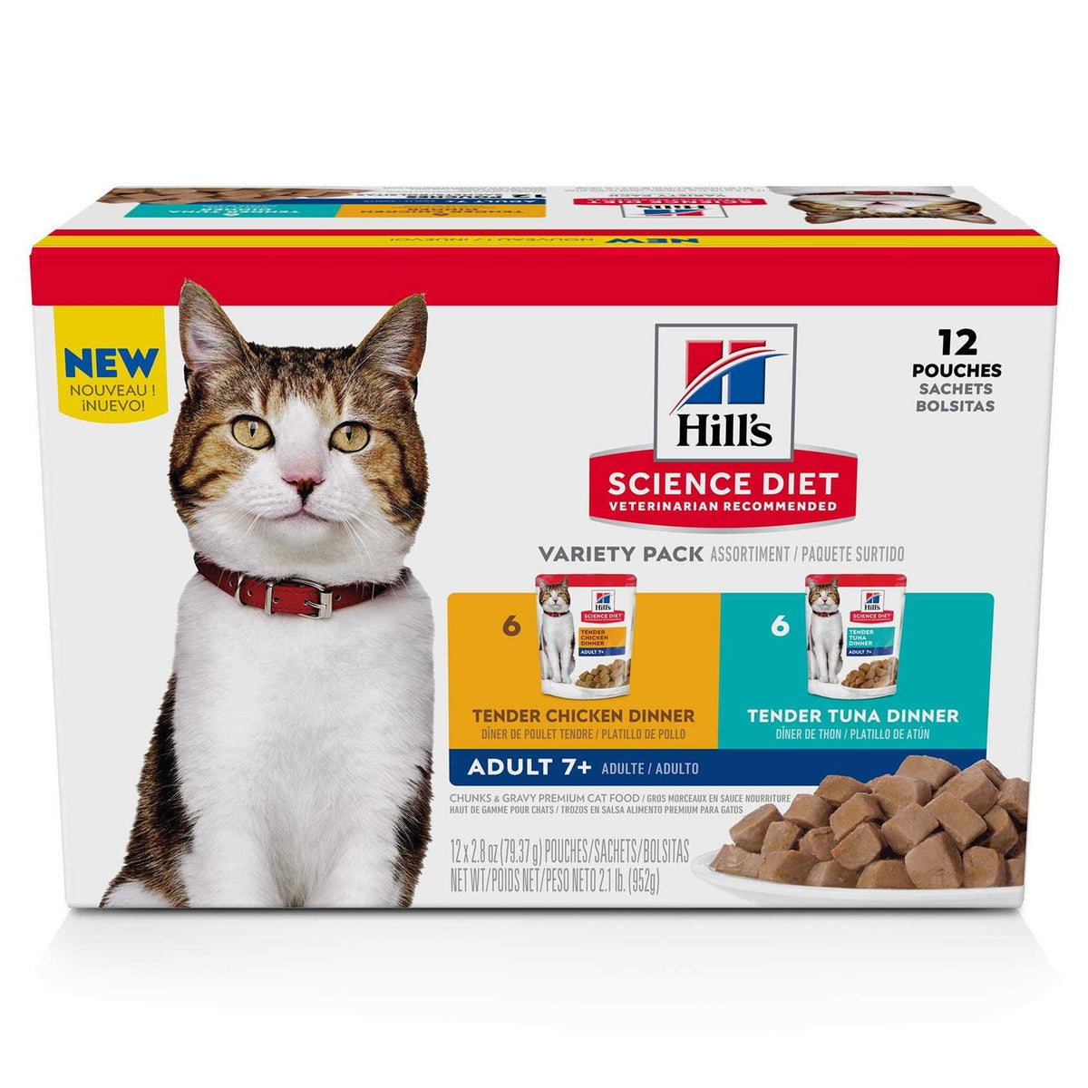 Senior 7+ Wet Cat Food Variety Pack, Chicken and Tuna D66171