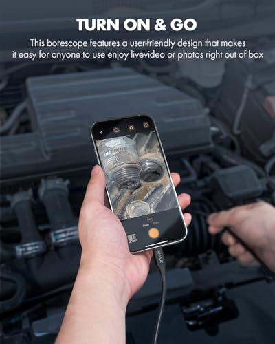 Dual Lens Endoscope Camera with Light, 1080P HD Borescope with 8 LED Lights, USB Endoscope with 16.5ft Semi-Rigid Snake Camera, IP67 Waterproof Inspection Camera S963565