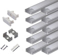 10-Pack 6.6ft U Shape LED Aluminum Channel System with Milky Cover E333949