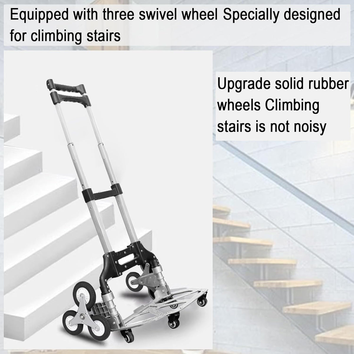Aluminum Folding Hand Truck with Telescoping Handle and Rubber Wheels F848729
