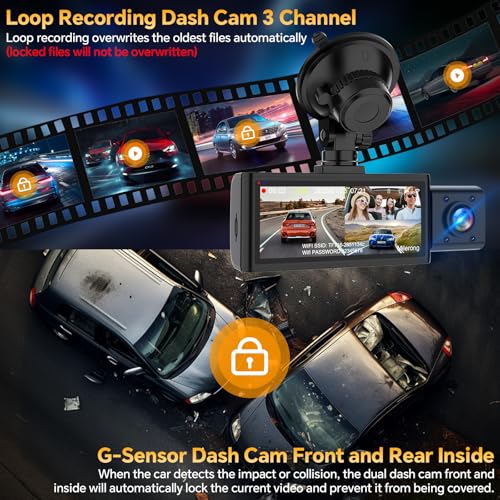 3 Channel Dual Dash Camera with 64GB Card N815