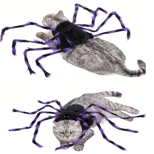 Black & Purple Adjustable Velcro Pet Costume with Giant Furry Legs U67181