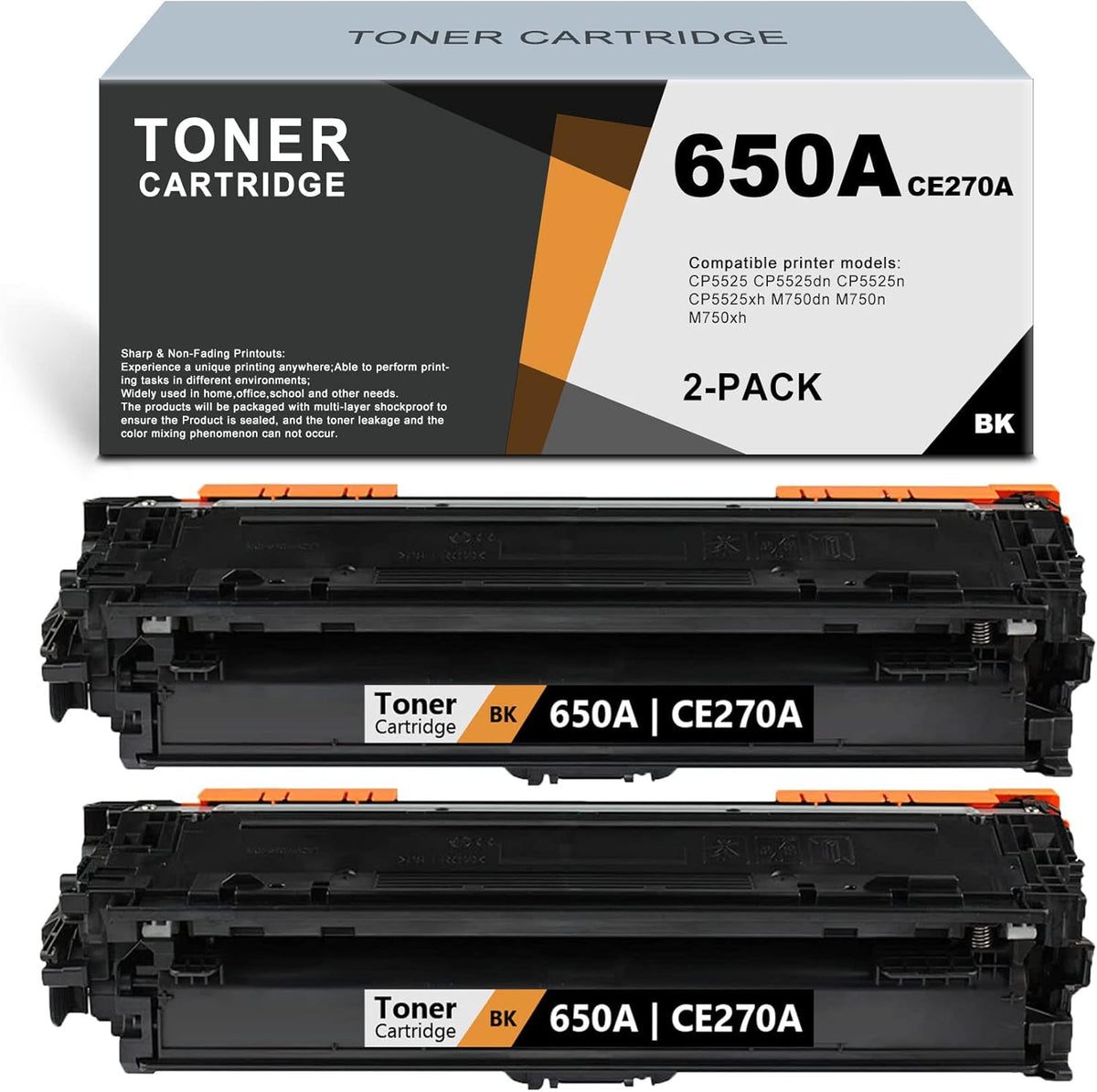 2 Pack Black Remanufactured Toner Cartridge E438