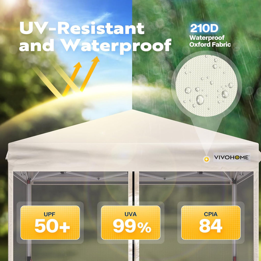 12x12ft Pop-Up Gazebo Screen Tent with Mosquito Netting V462