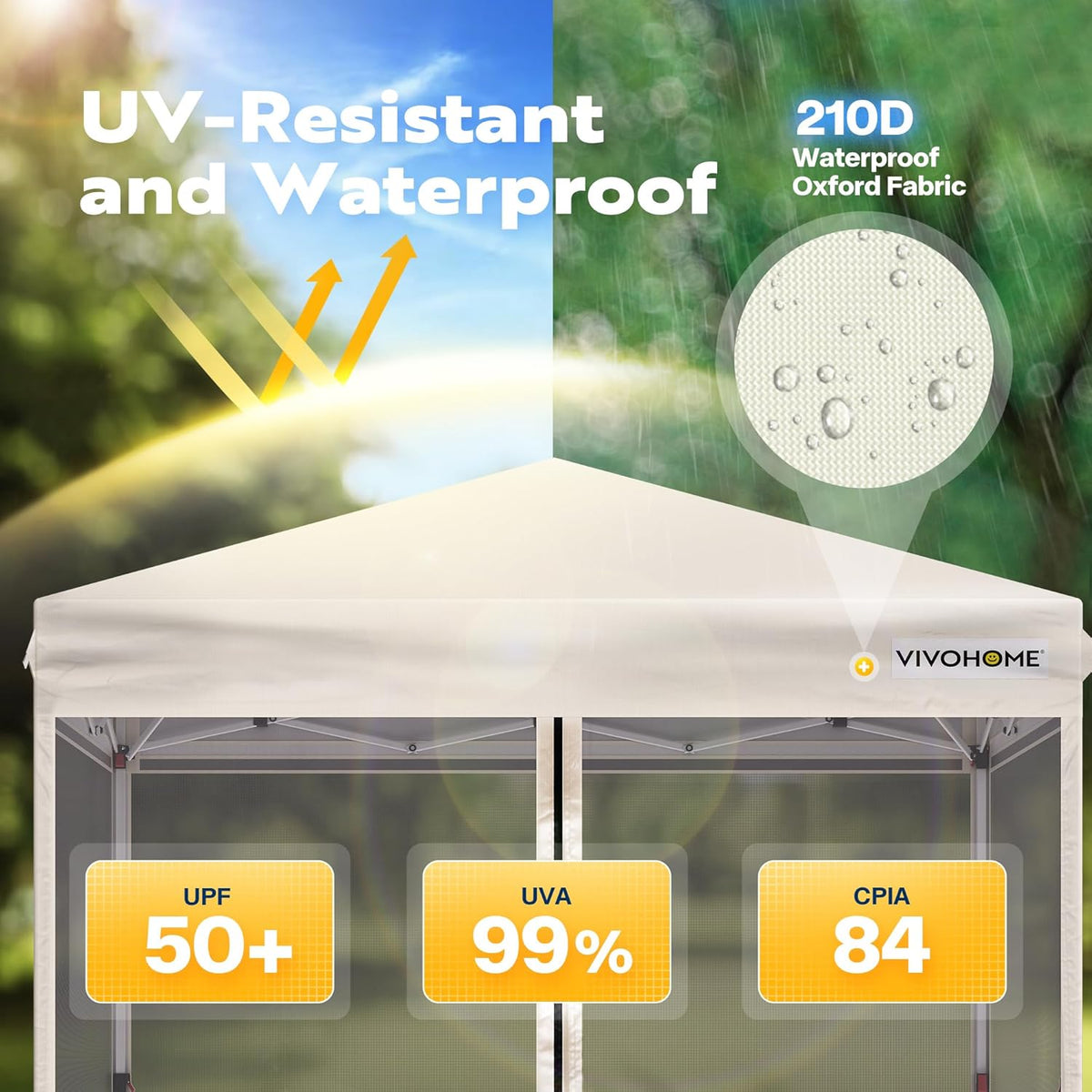 12x12ft Pop-Up Gazebo Screen Tent with Mosquito Netting V462