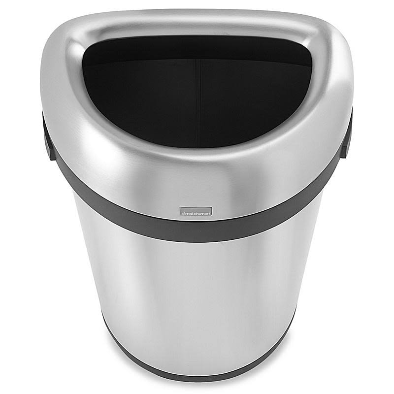 Semi-Round Lift-Off Lid 15.9 gal Stainless Steel Trash Can J5505