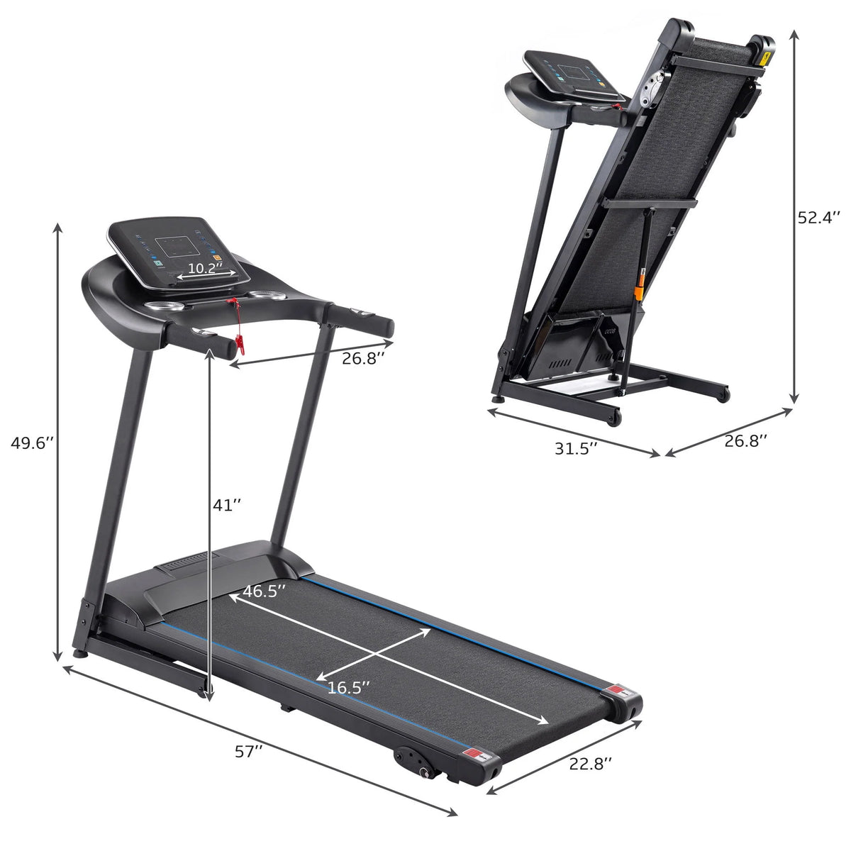 Folding Electric Treadmill with Incline H694993