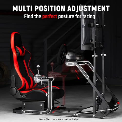 Racing Simulator Cockpit with Monitor Mount, red Seat G494